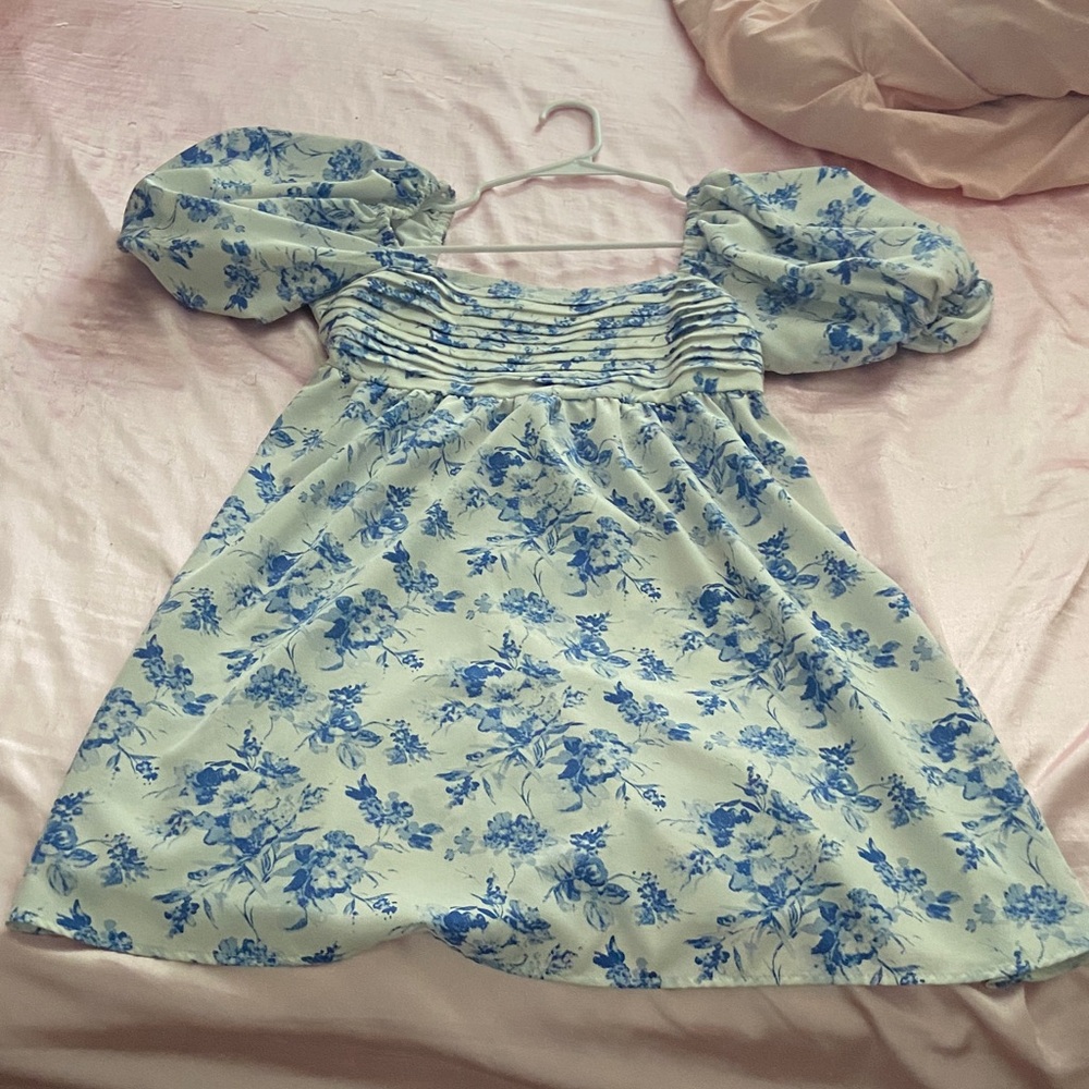 SHEIN Blue Floral Casual Dress